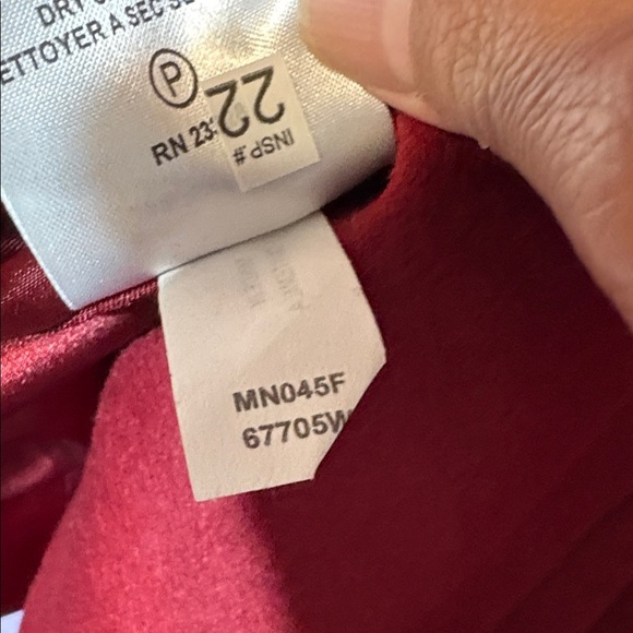 Deep Red Women's Pea Coat - Picture 5 of 13